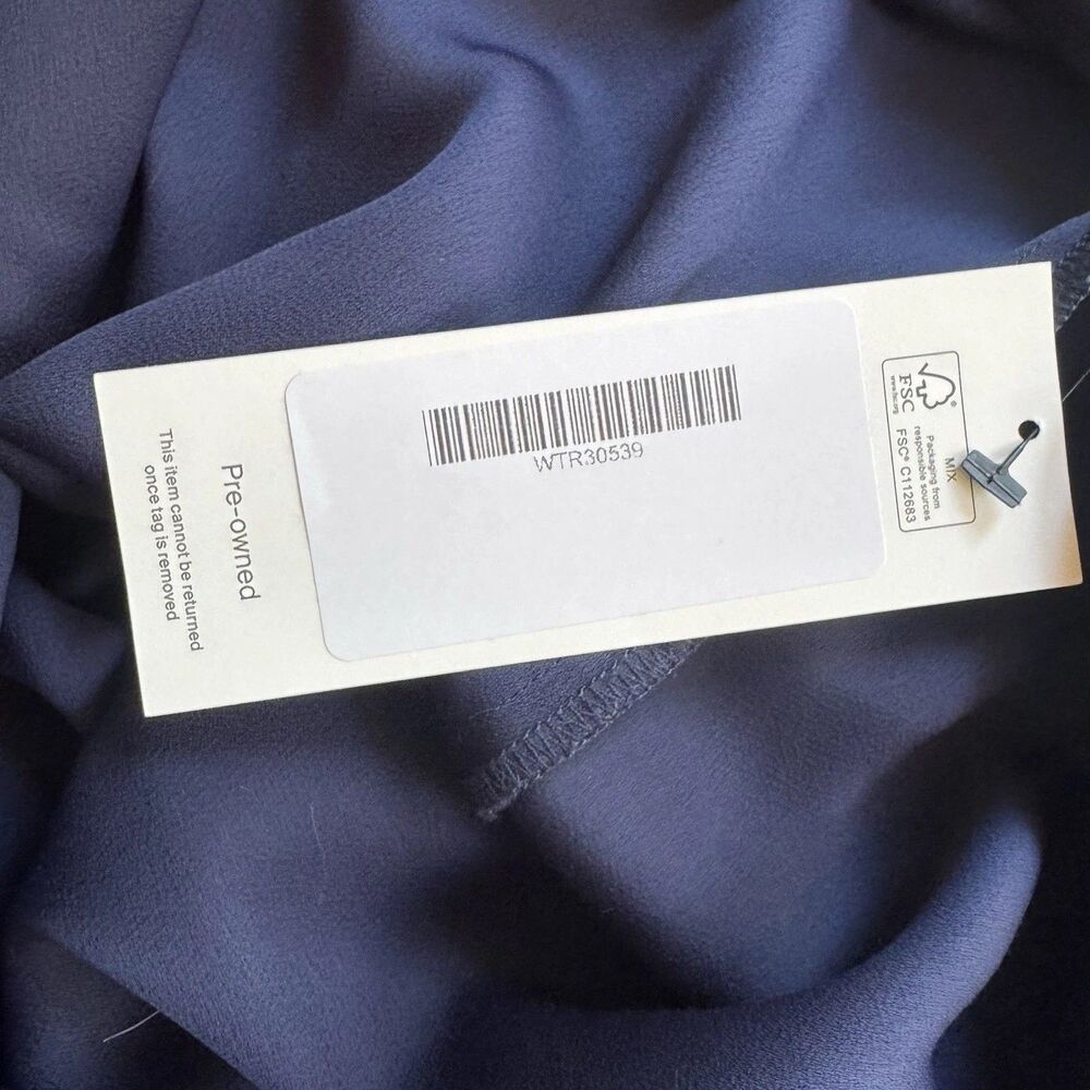 Trina Turk Kaiko Navy Blue Zip Tunic Shirt Dress Womens Size M Roll Tab Coastal - Picture 8 of 14